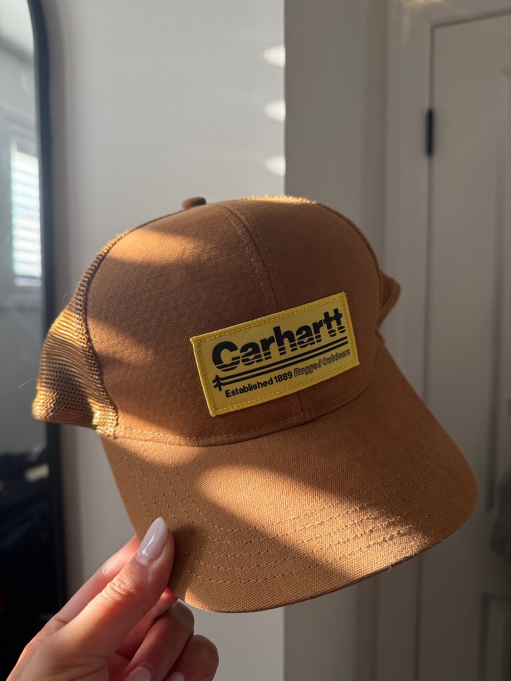 Carhartt Tan/Brown Canvas Patch Trucker Hat
